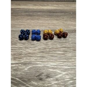 Silk Knot Fabric Cufflinks 4 Pairs Set for Mens/Womens Shirt Gift
